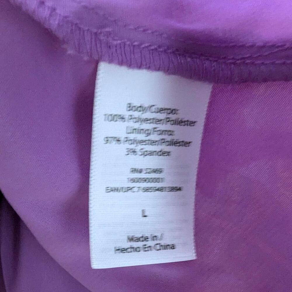 Purple tropical print blouse large - Picture 7 of 7
